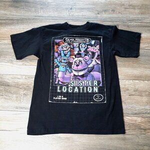 Five Nights At Freddys Sister Location Black T-Shirt L Cartoon Monster Game